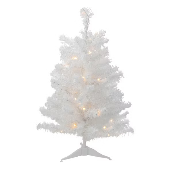 Northlight 3' Pre-Lit LED Snow White Medium Artificial Christmas Tree - Clear Lights | Target