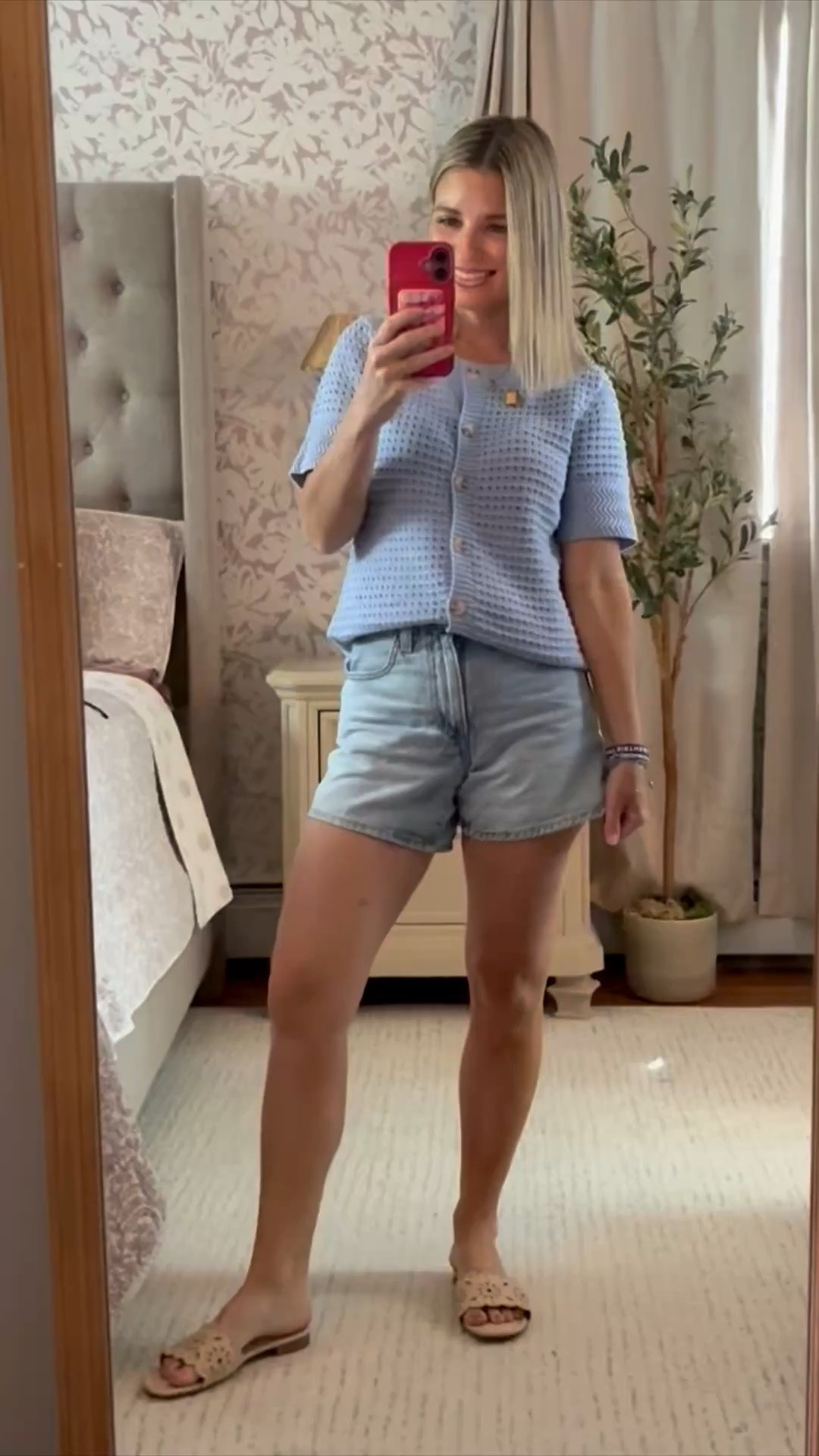 Casual every day summer outfit- sweater and denim shorts! These shorts are perfect!!! Love the fit and look.

#LTKPetite #LTKSaleAlert #LTKootd