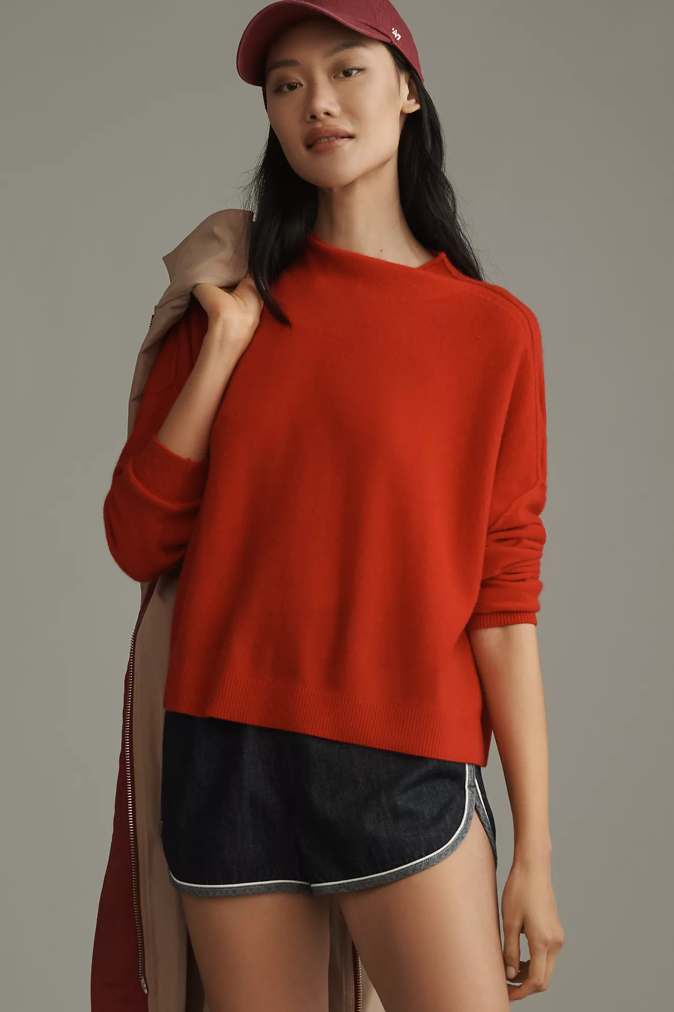 The Alani Cashmere Mock-Neck Sweater by Pilcro | Anthropologie (US)