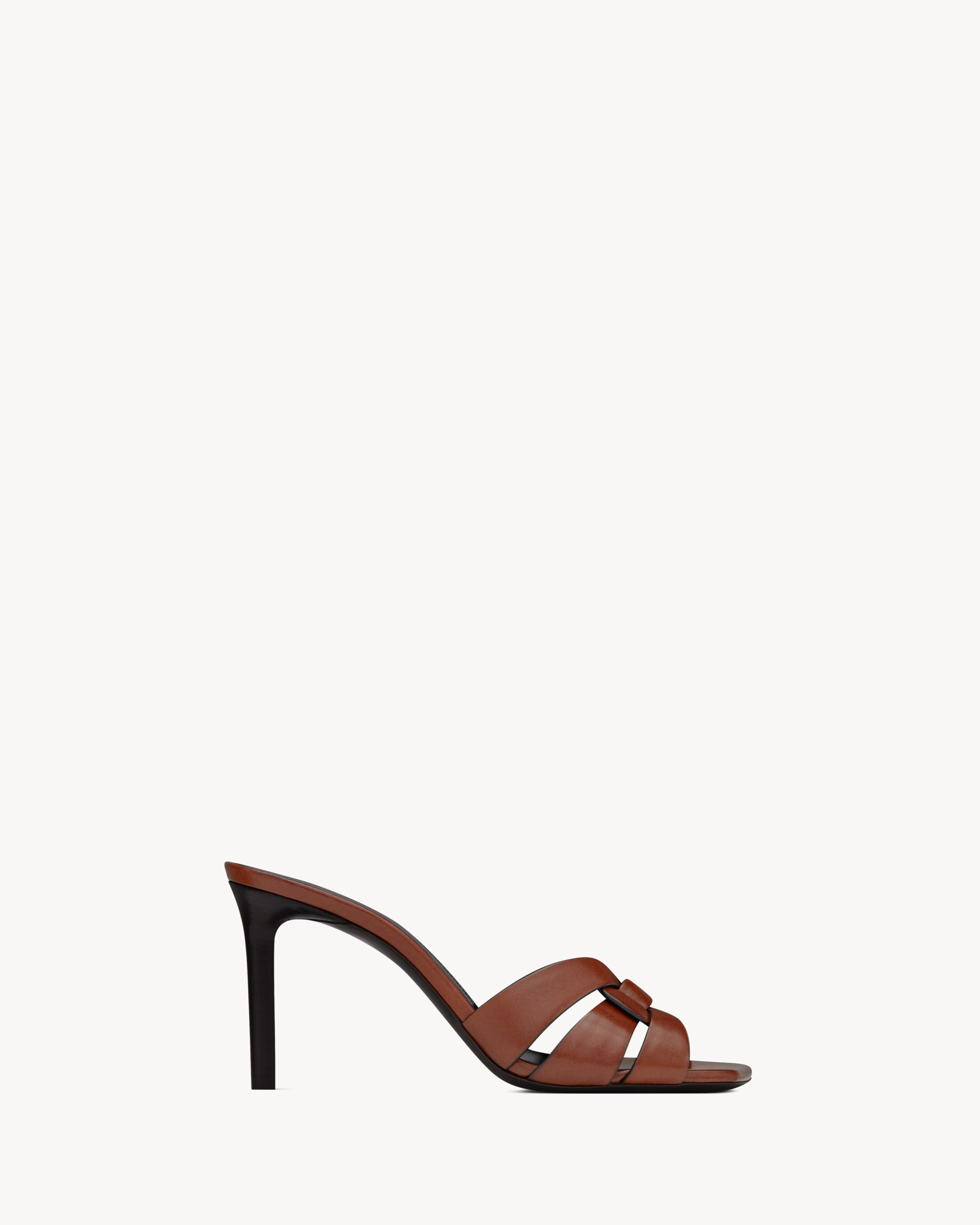 Saint Laurent Tribute Mules In Smooth Leather - Amber - Women - 38.5 | Saint Laurent Inc. (Global)