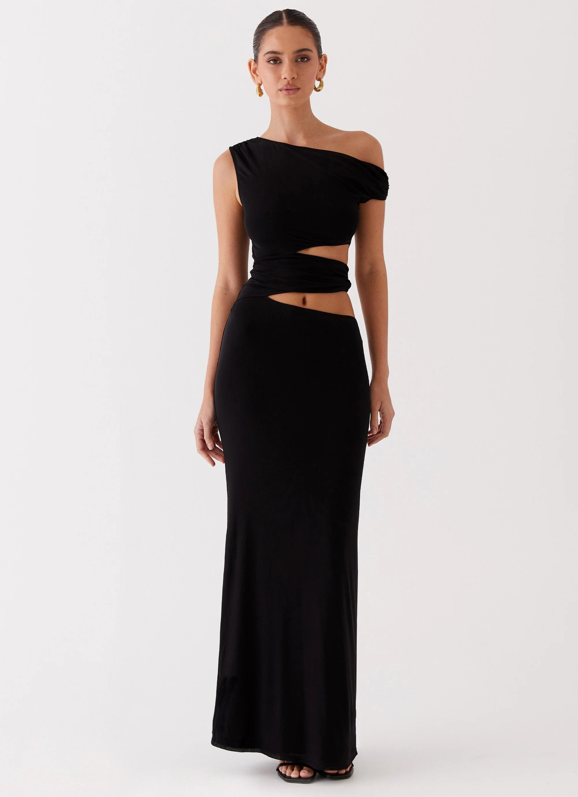 Margot One Shoulder Maxi Dress - Black | Peppermayo (Global)