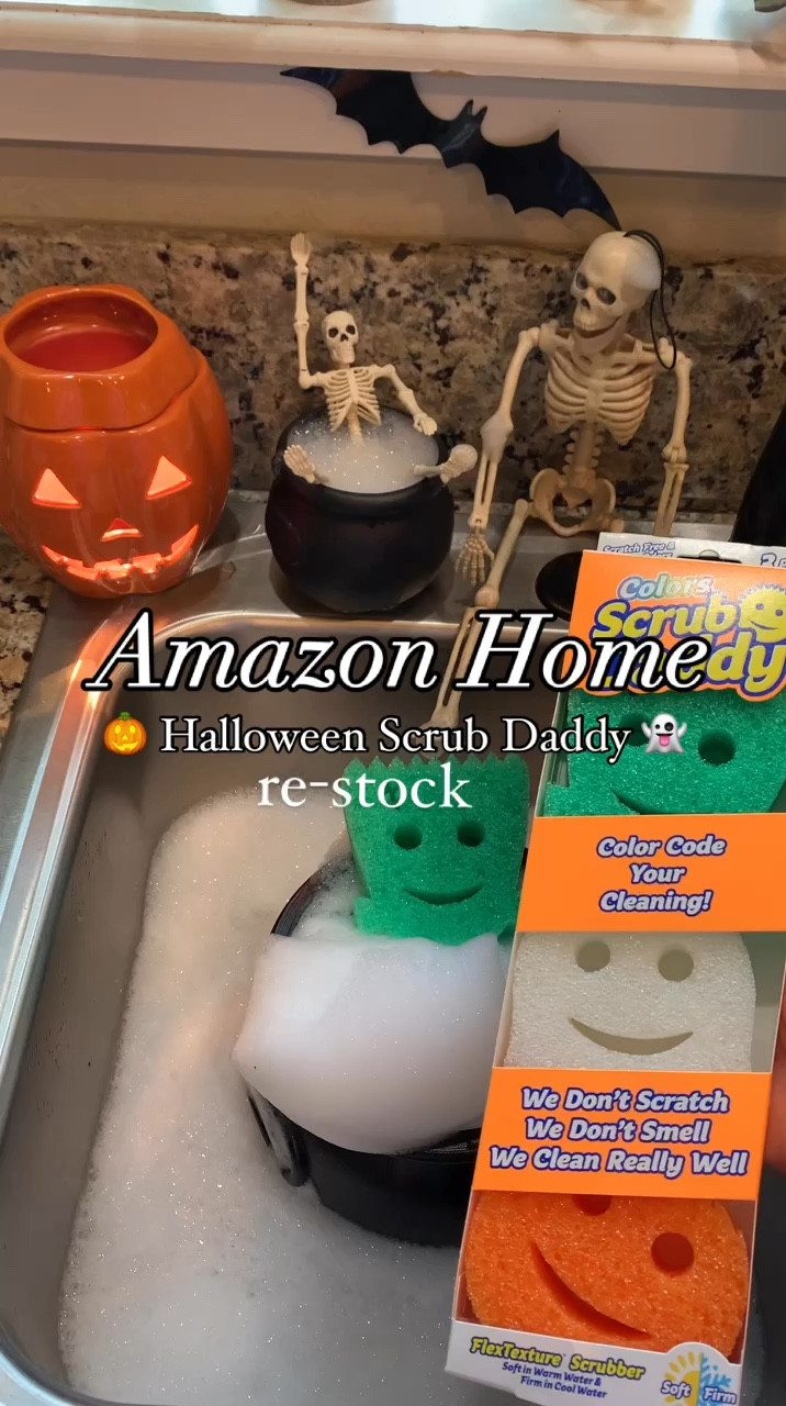 Amazon Home re-stock - Halloween Scrub Daddy sponges!

#LTKVideo #LTKSeasonal #LTKHome