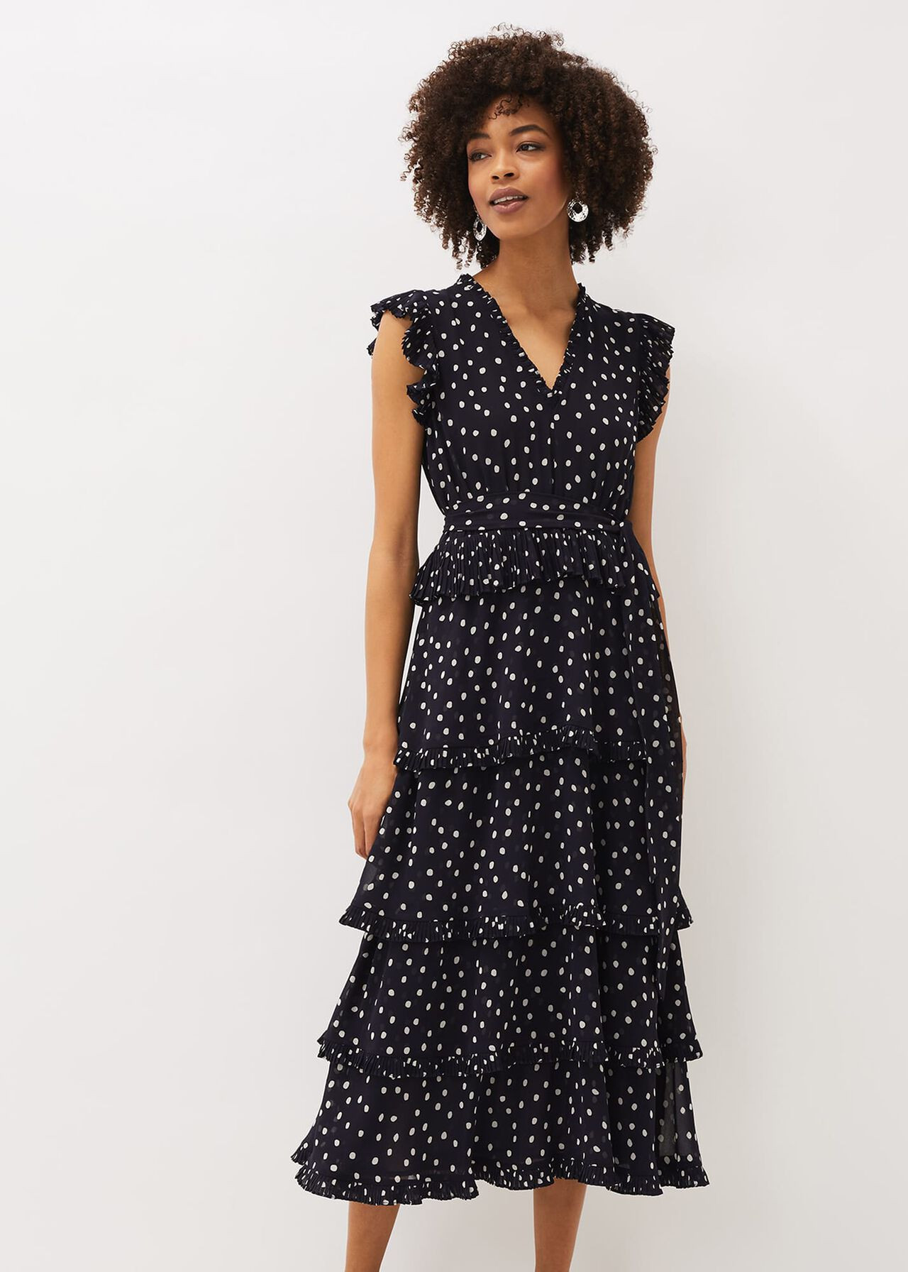 Josephina Spot Tiered Dress | Phase Eight (UK)