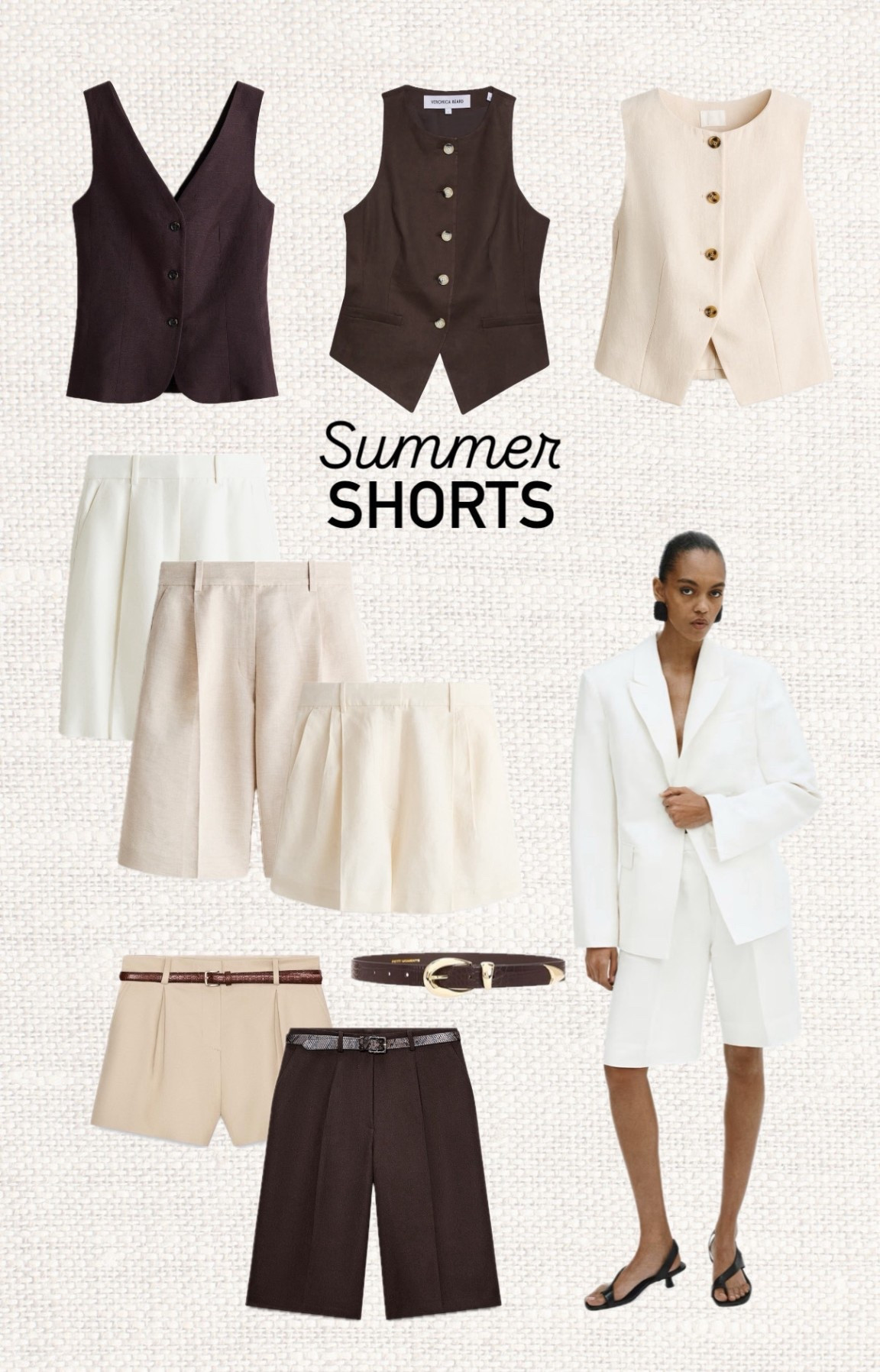 Some super basic linen-blend summer shorts!! I know these are dull but I ALWAYS reach for them because they’re so easy to combine with more colorful items 🩵💛✨

Mixture or brands and price range hope you like! 🤎✨

Like this post to save it to your favourite folder and come back later to shop.

Keywords: tailored shorts, summer shorts outfit, bermuda shorts women, tailored vest top, waistcoat outfit, neutral summer outfit, beige shorts outfit, cream shorts outfit, brown vest top, summer tailoring trend, chic summer outfit, minimal summer style, tailored bermuda shorts, summer suit shorts, elegant summer outfit, capsule wardrobe summer, quiet luxury outfit, neutral capsule wardrobe, sophisticated summer look, minimalist fashion outfit.

#LTKSeasonal #LTKWorkwear