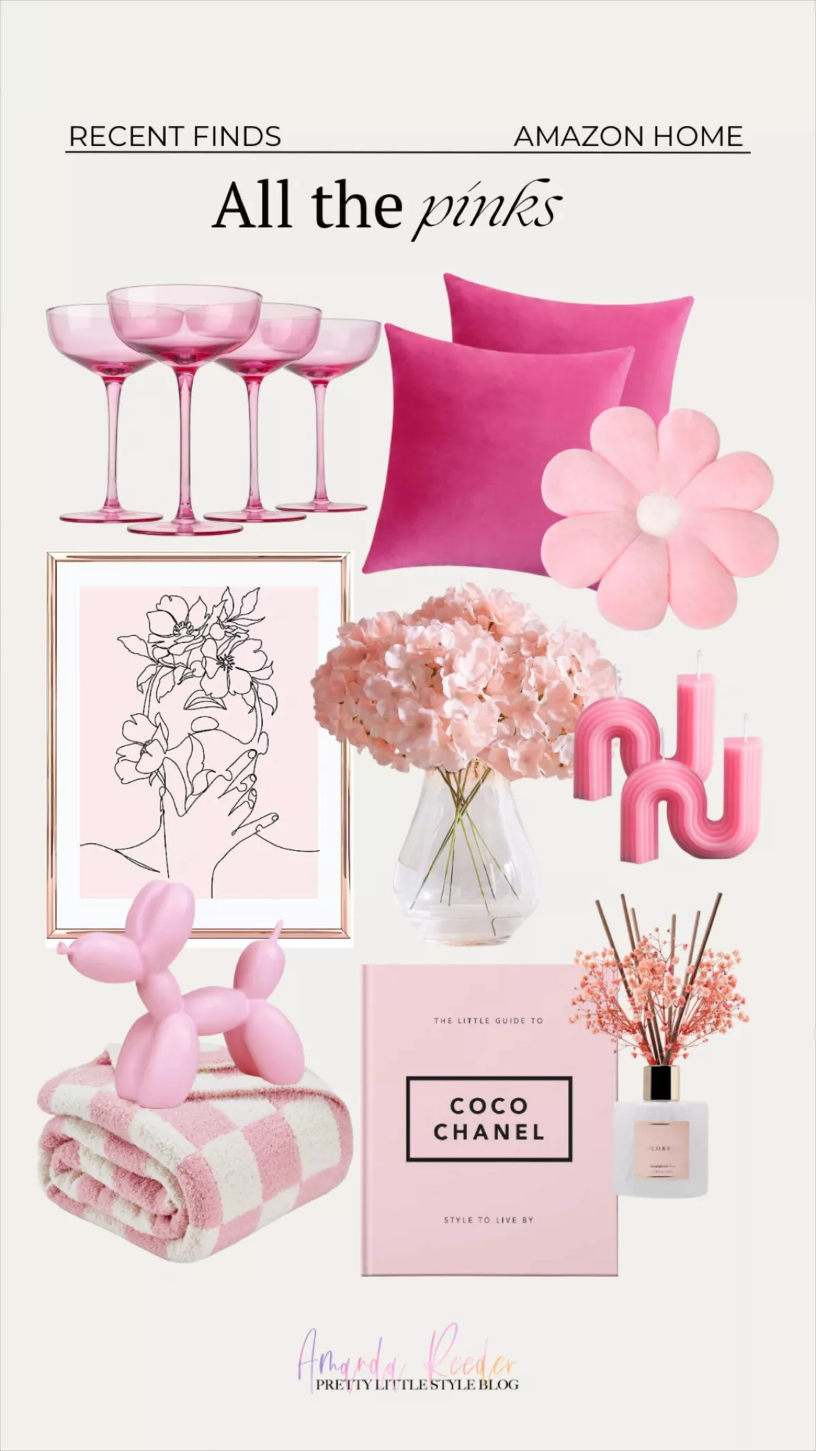Blush Fashion Books On Pink Flower Wall