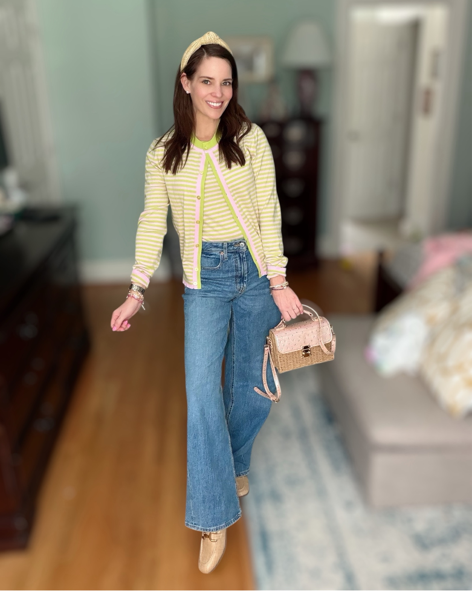 Pink & Green Preppy Cardigan Set 💚💗

This color combo had me instantly sold 😍💗💚 The striped cardigan + matching tank is such a cute, easy set that looks styled without any effort. I paired it with high-waisted wide-leg jeans for a flattering fit and added raffia accessories for that spring-to-summer feel 🌿✨

The straw bag and headband pull everything together and make it perfect for brunch, shopping days, or casual outings ☀️

preppy outfit ideas, pink and green outfit, striped cardigan outfit, casual chic style, wide leg jeans outfit, spring summer transition outfit, raffia accessories, feminine everyday style

#LTKOver40 #LTKootd #LTKWorkwear