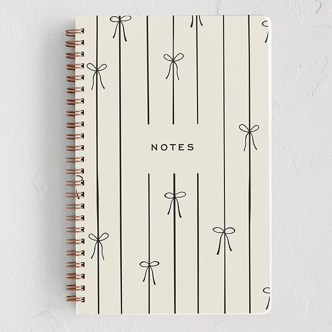 Minted Black Bow Notebook, Writing Journal for Notes & Journaling, Durable Paper Cover, Modern, C... | Amazon (US)