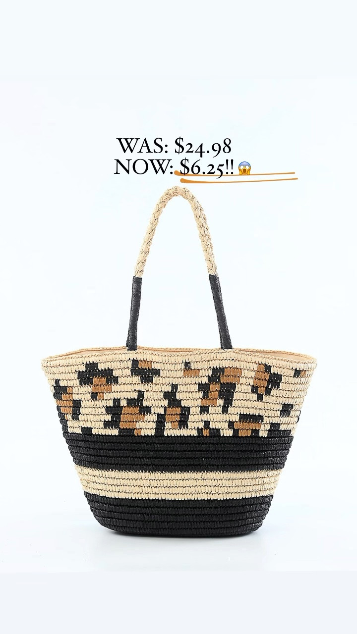 LEOPARD Straw beach tote on sale for $6!!! Grab it now! Perfect for the beach or pool and would make fun a cute gift — just add a few cute goodies inside! 

#LTKsalealert #LTKswim #LTKtravel