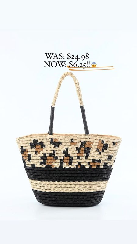 LEOPARD Straw beach tote on sale for $6!!! Grab it now! Perfect for the beach or pool and would make fun a cute gift — just add a few cute goodies inside! 

#LTKsalealert #LTKswim #LTKtravel