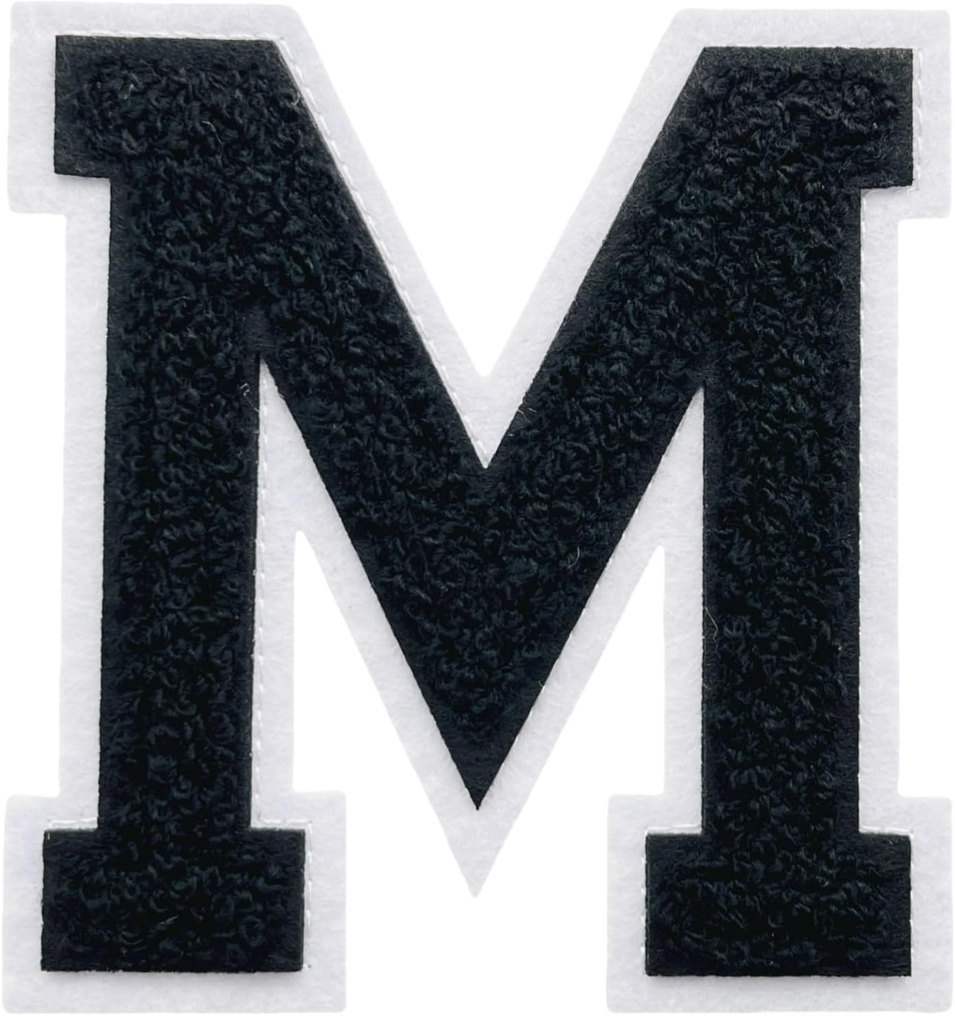 1 PCS 4.0" Black Chenille Letter Patch, Iron on Patches for Hats Clothes Bags Backpacks Jeans, Initial Patches Large Varsity Letter. (Letter M) | Amazon (US)