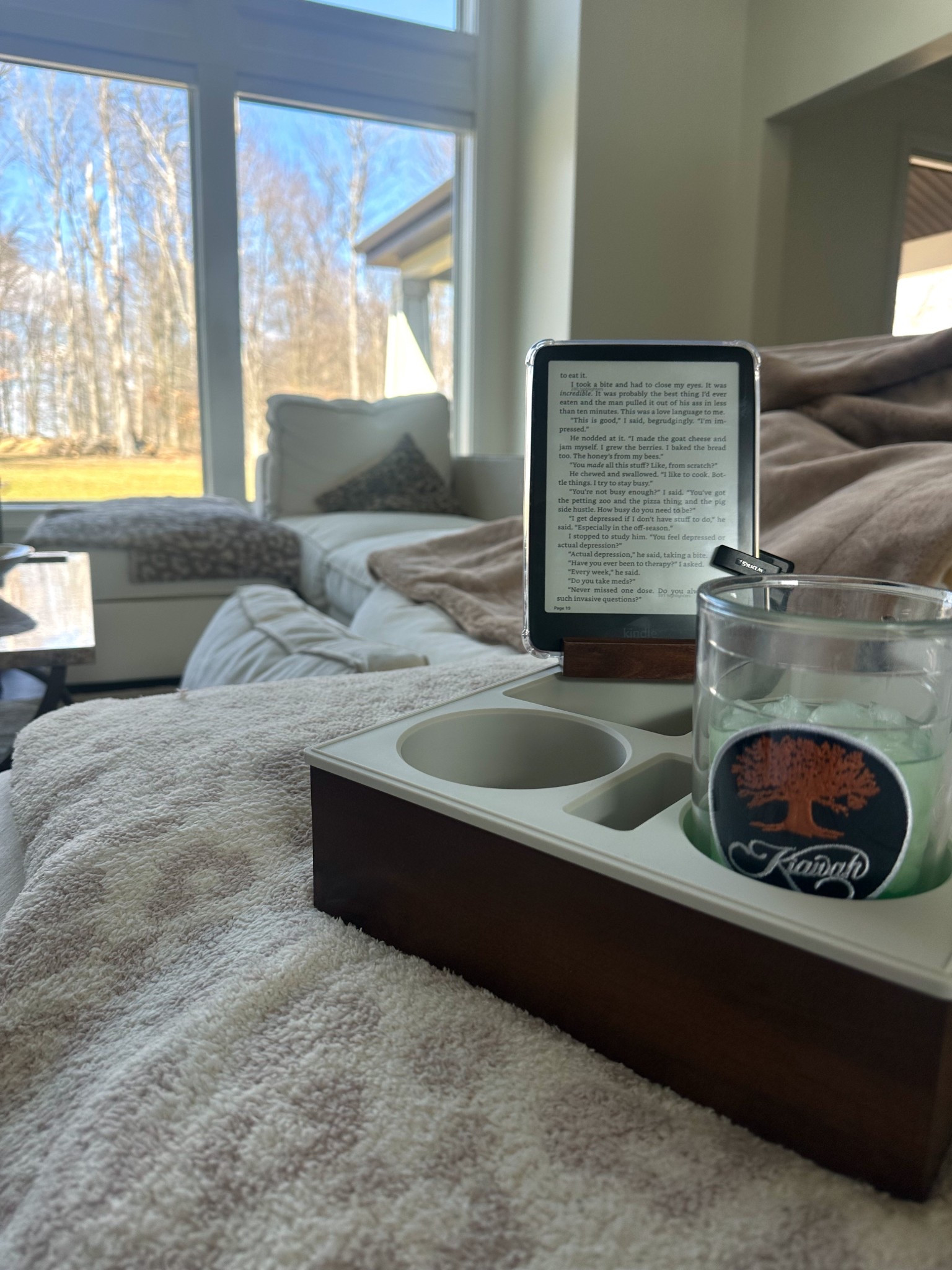 Perfect couch setup! Love this wooden couch caddy with a detachable phone/Kindle holder! I love that it’s real wood and the stain matches my living room! The stain on the wood on my caddy is darker than what’s show on Amazon— which I was happy about! 

#LTKFindsUnder50 #LTKHome