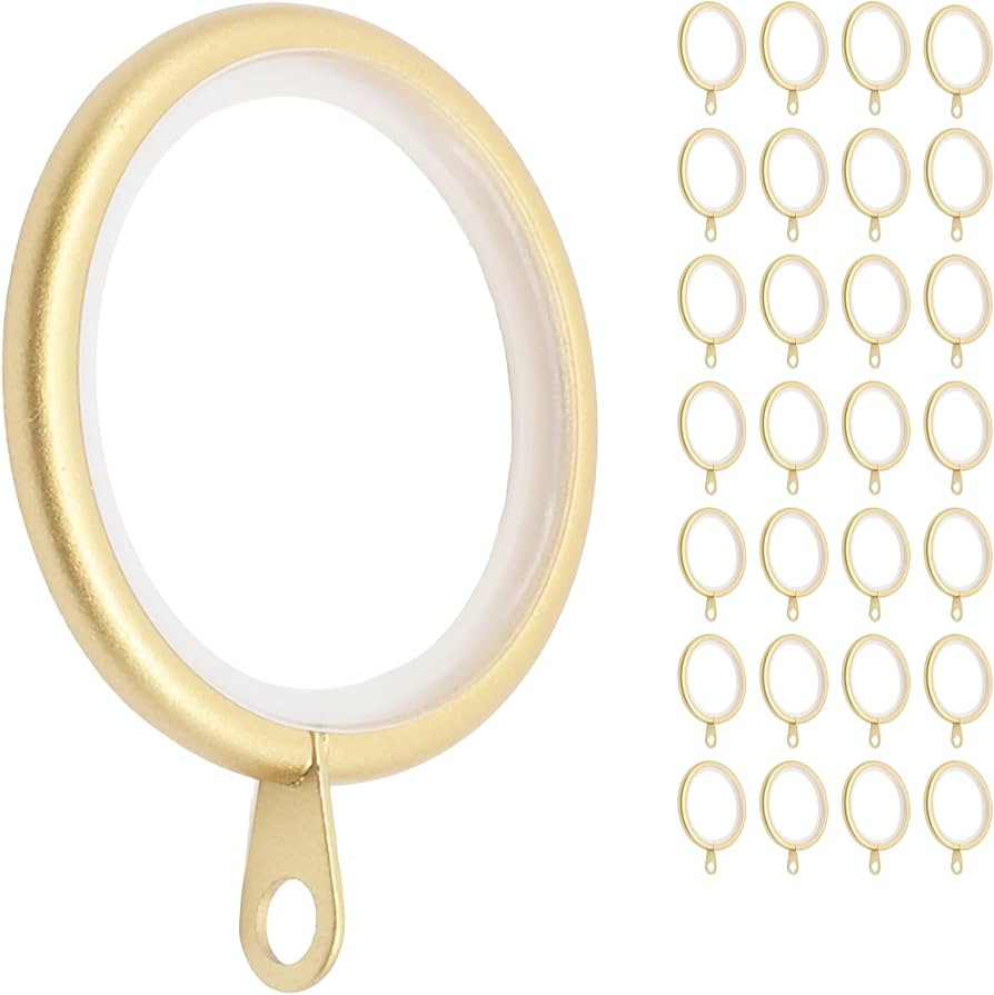Meriville 28 pcs 1.5-Inch Inner Diameter Metal Curtain Rings with Eyelets, Fits Up to 1 1/4-Inch ... | Amazon (US)