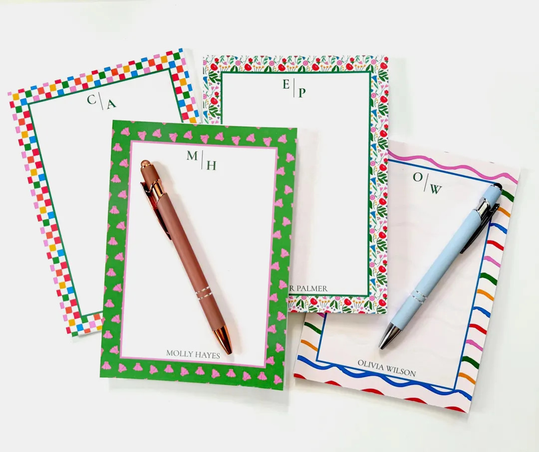 Colorful Personalized Notepad, Custom Notepad, Monogram Notepad, Gift for Her, Personalized Stati... | Etsy (US)