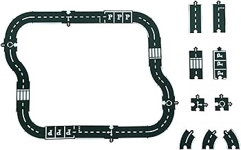Flexible Car Track 24 Pieces - Rubber Roads for Kids - Puzzle Track Car Play Set | Amazon (US)