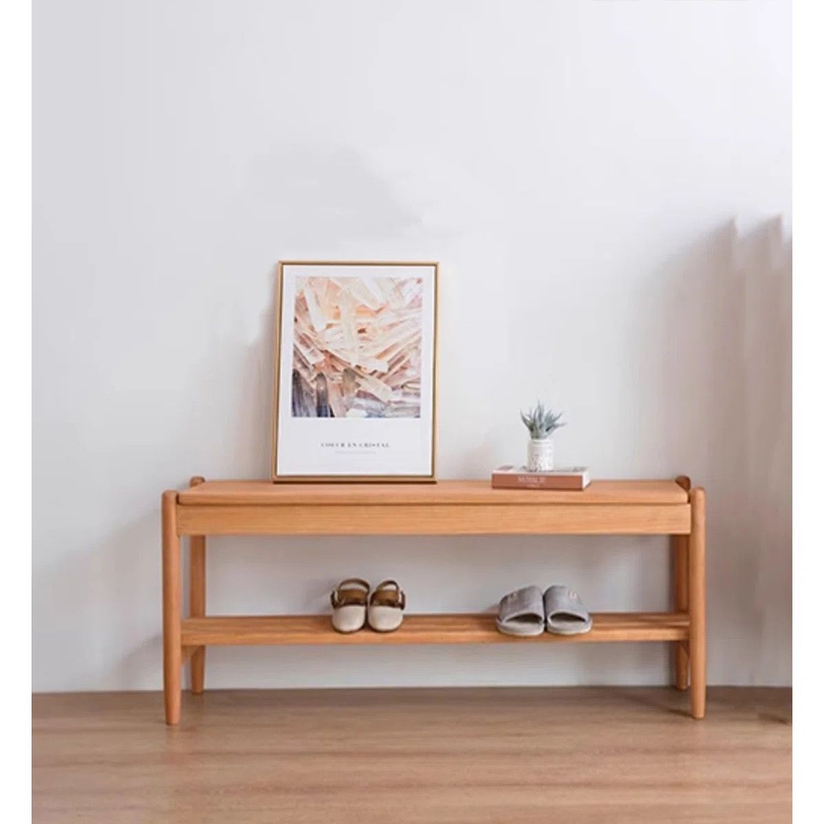 Scandinavian Minimalist Solid Wood Entryway Shoe Bench | Wayfair North America