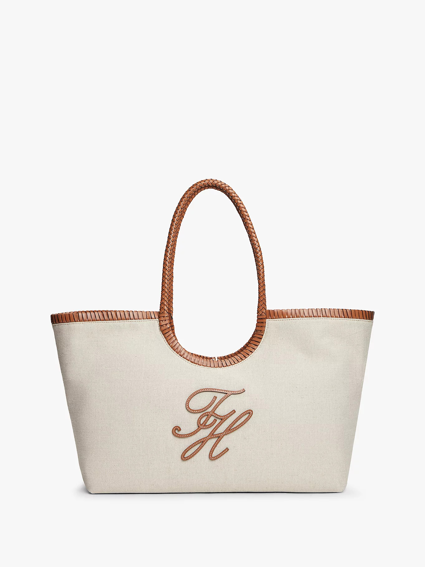 Pure Linen Canvas Tote Bag | Beige | Tommy Hilfiger | Tommy Hilfiger UK