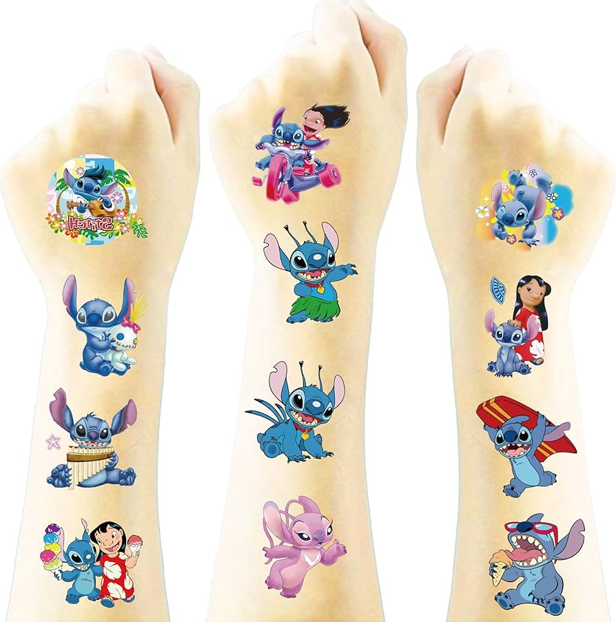 40Sheets Stitch Temporary Tattoos Birthday Themed Party Supplies Decoration Favors Cartoon Cute S... | Amazon (US)