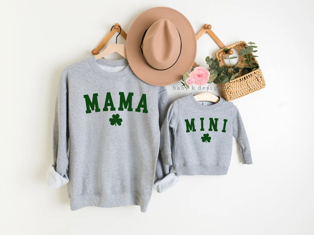 Mama and Mini St Patricks Sweater, Shamrock Sweatshirt, Mommy me Outfit, Mommy Me Sweatshirt, St ... | Etsy (US)