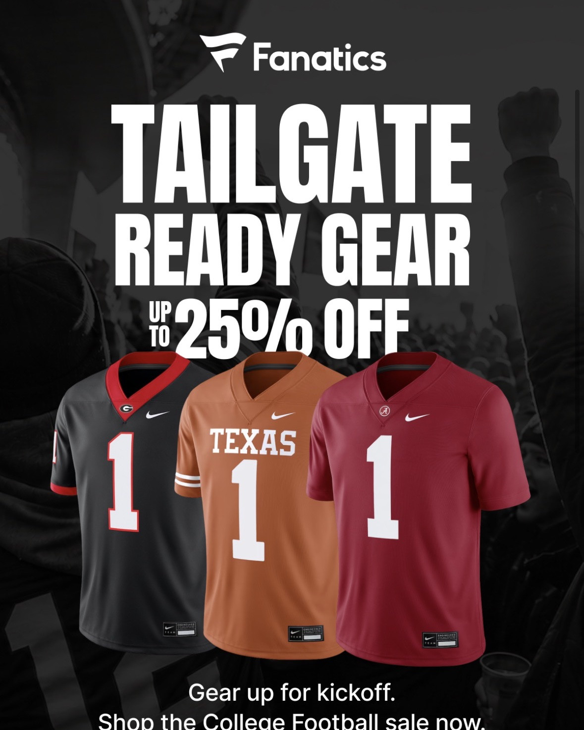 Up to 25% off @fanatics with code SCHOOL through 8/15