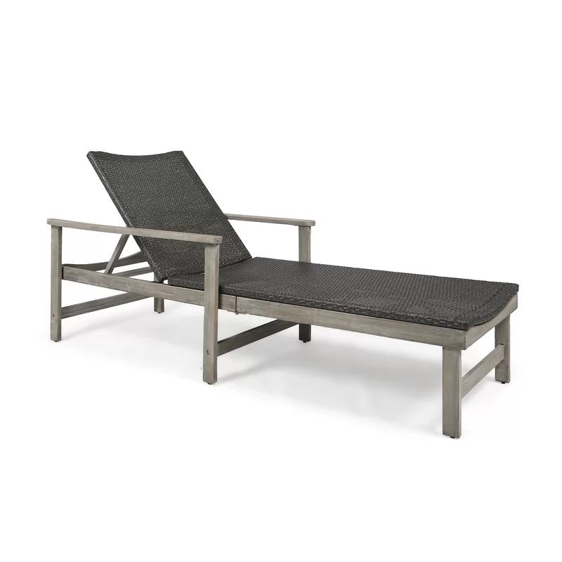 Amant 78.75" Long Reclining Acacia Single Chaise | Wayfair Professional