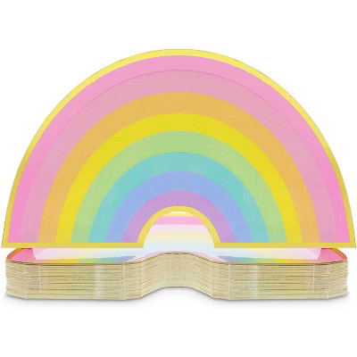 Blue Panda 48 Pack Rainbow Disposable Paper Plates for Kids Birthday Party 10 x 5.5 Inches | Target