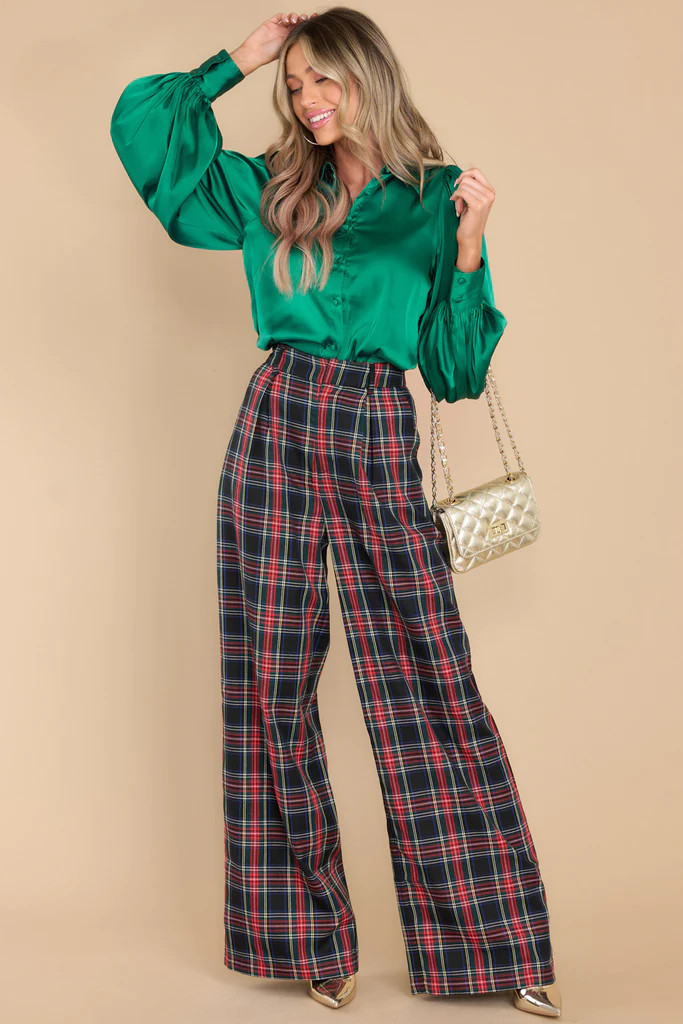 Blessed Events Emerald Green Top | Red Dress 