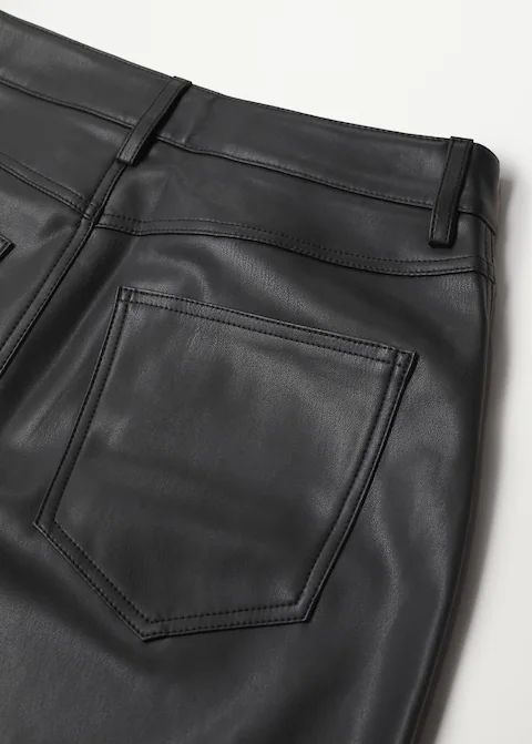 Leather-effect straight trousers | MANGO (US)