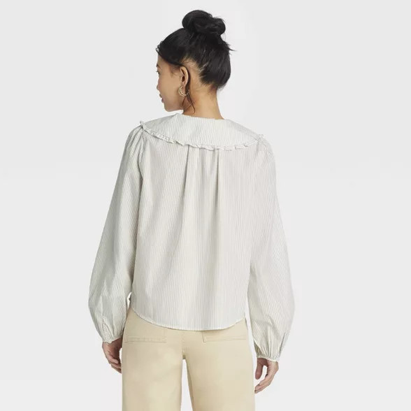 Women's Oversized Balloon Long Sleeve Button-Down Shirt - A New Day™ | Target