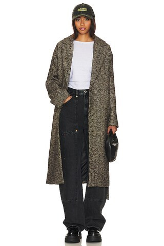 ASTR the Label Rhodes Coat in Black & Brown Multi from Revolve.com | Revolve Clothing (Global)