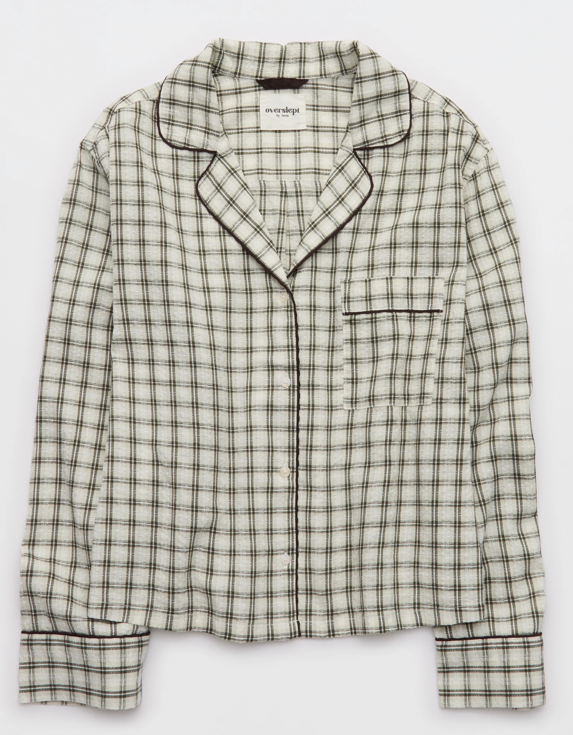 OVERSLEPT by Aerie Seersucker Long Sleeve Shirt | Aerie