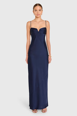 Amanda Uprichard Ira Maxi Dress in Ink - Size L | Amanda Uprichard