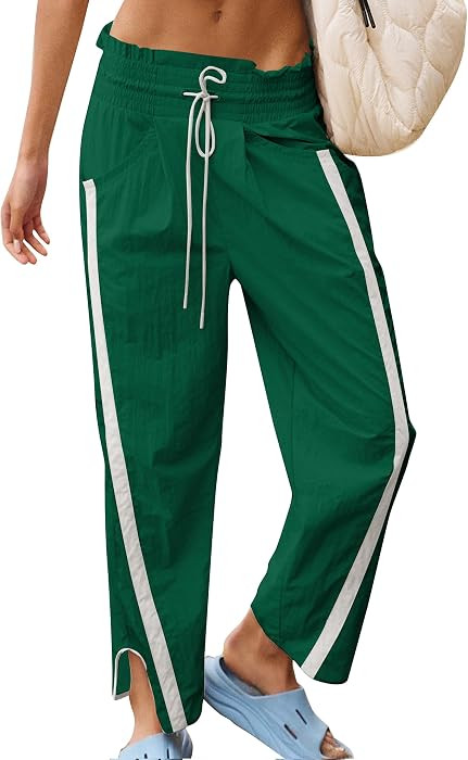 Track Pants Women Casual Drawstring Barrel Pant Lightweight Baggy Contrast Color Workout Pants wi... | Amazon (US)