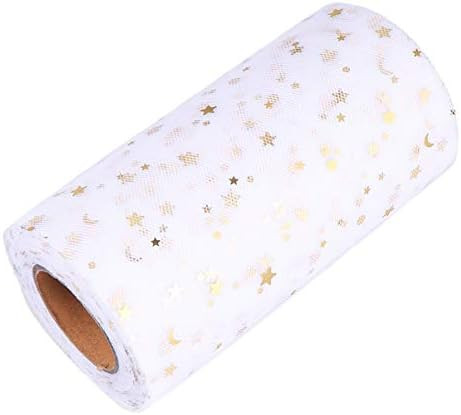 MILISTEN Mesh Ribbon Wide Whimsy Ribbons with Gold Star Moon Pattern DIY Craft Web Ribbon for Gif... | Amazon (US)