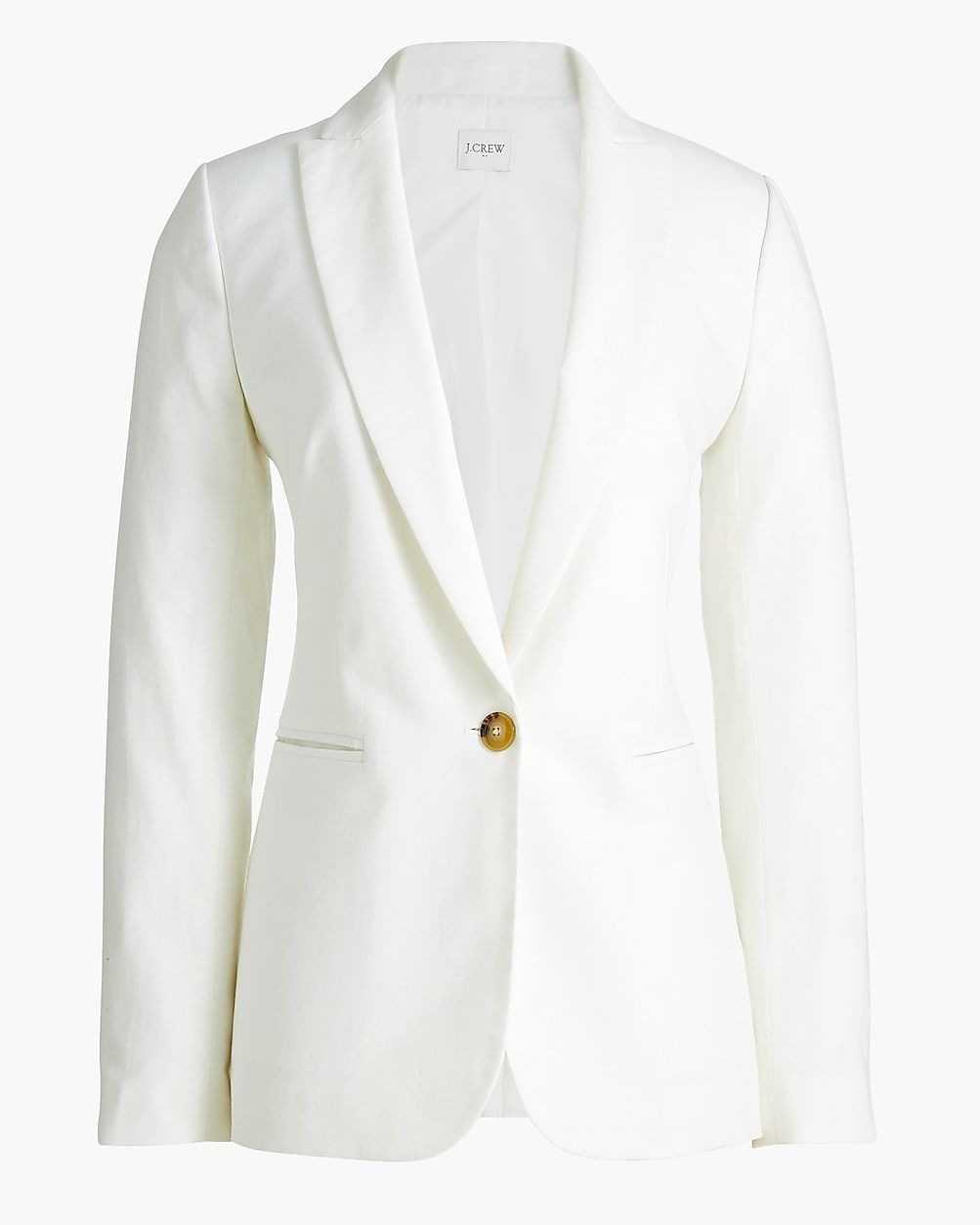 Petite linen-blend one-button blazer | J.Crew Factory