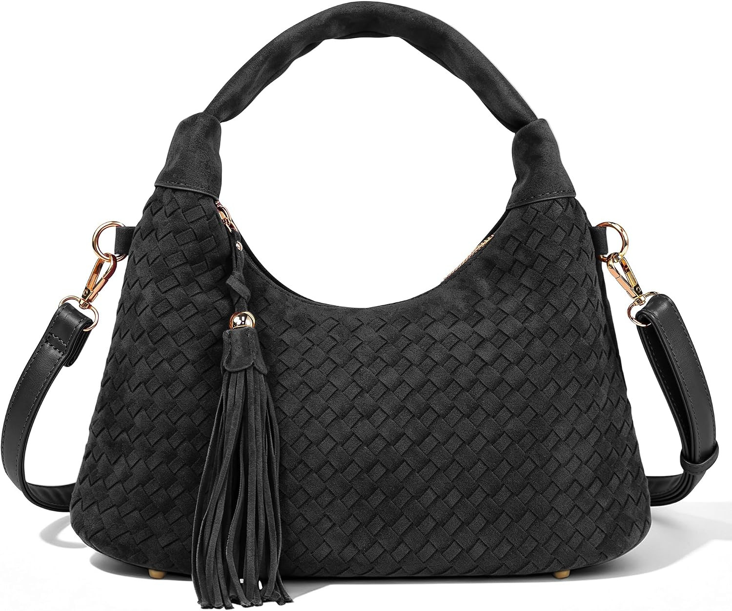MOETYANG Woven Shoulder Bag for Women, Vintage Hobo Purse with Tassel | Amazon (US)