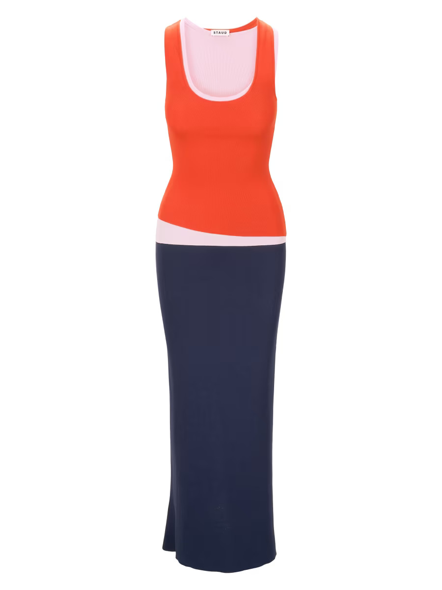 Staud Hermosa Colorblocked Maxi-Dress | Saks Fifth Avenue | Saks Fifth Avenue