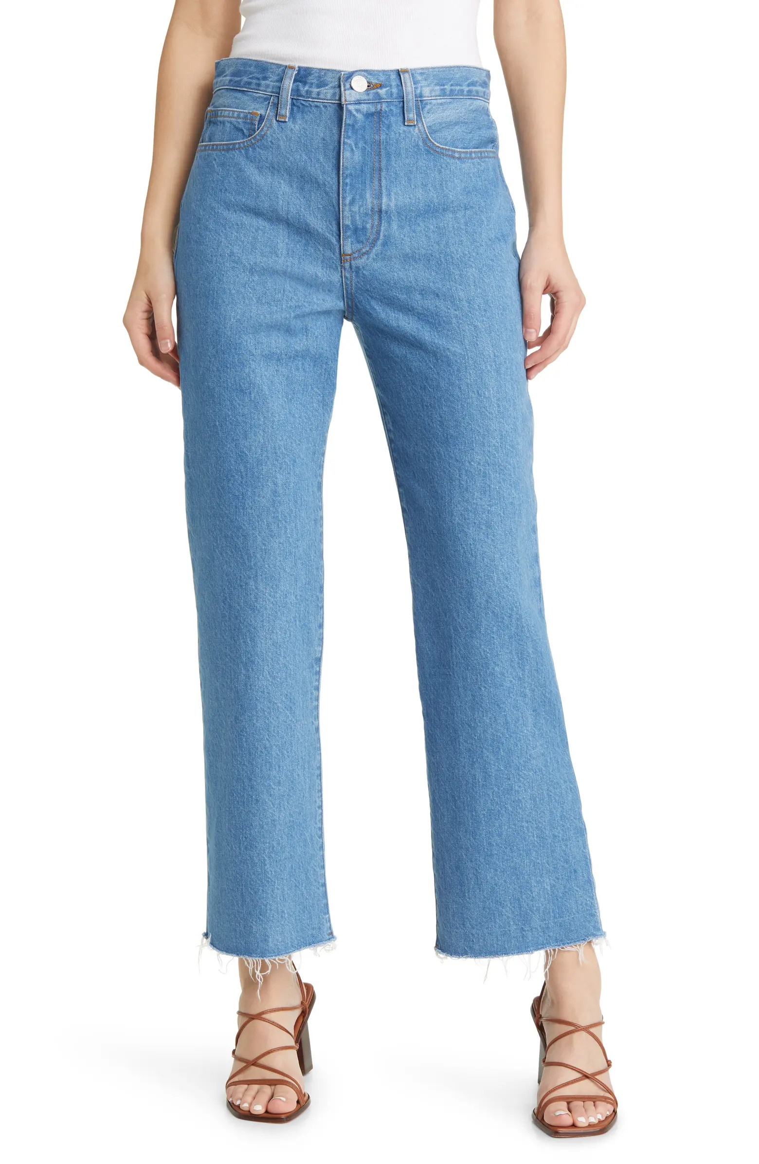 (Bio)Degradable Le Jane Raw Hem Straight Leg Jeans | Nordstrom