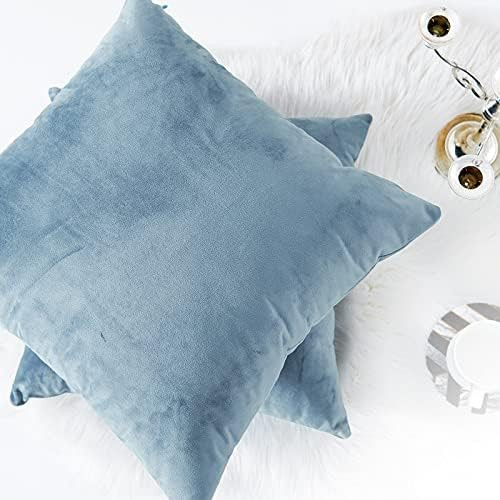 Lazzzy Velvet Throw Pillow Cover Decorative Pillowcase for Couch Bed Sofa Chair Blue Soft Cushion Ca | Amazon (US)