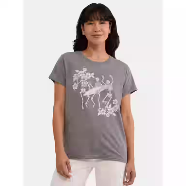 Skeleton Surf Women's Graphic Tee with Short Sleeves, Sizes XXS-XXL | Walmart (US)
