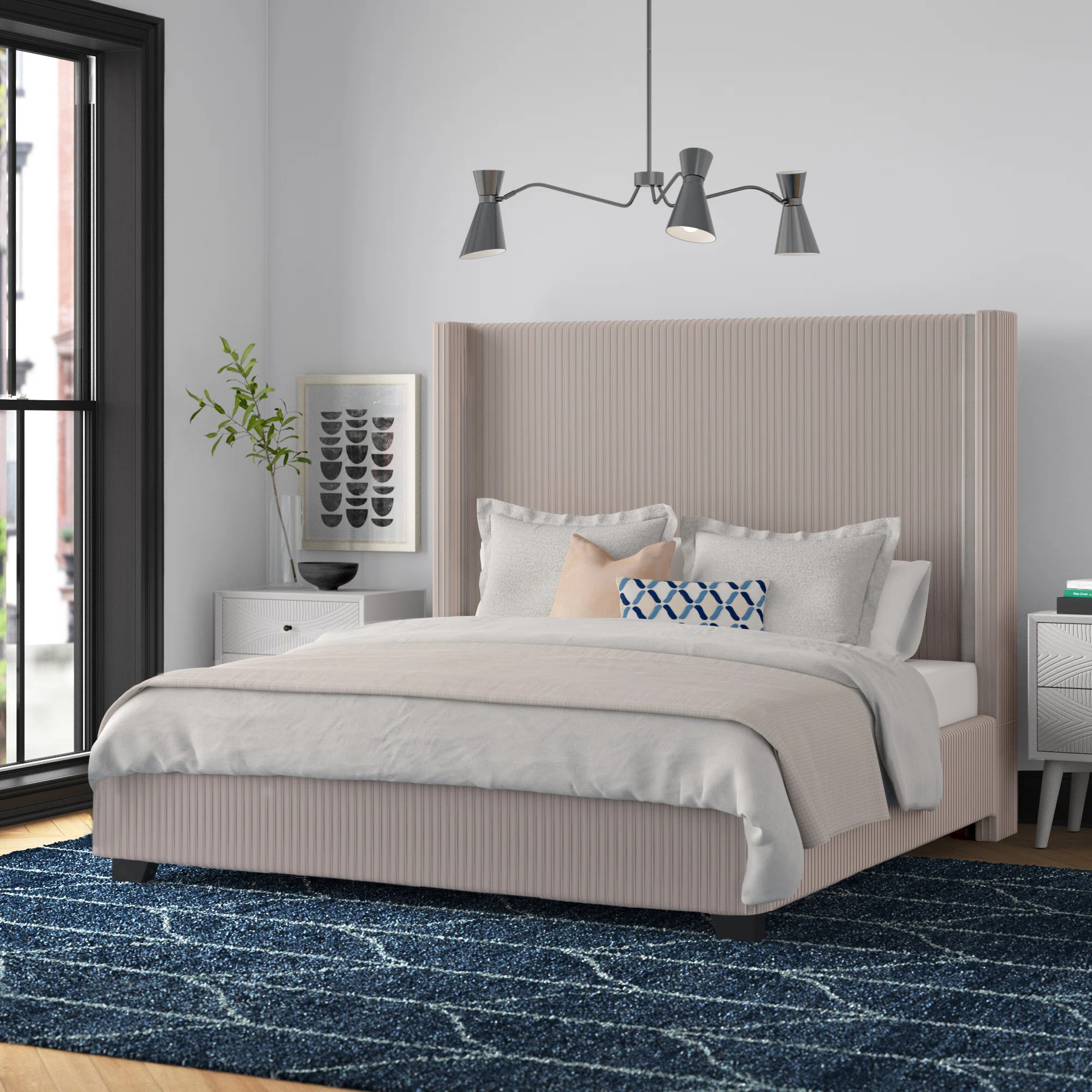 Solon Upholstered Wingback Bed | Wayfair North America