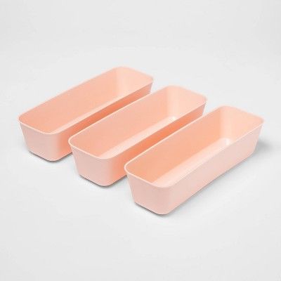 3pk Long Storage Trays Feather Peach - Room Essentials™ | Target