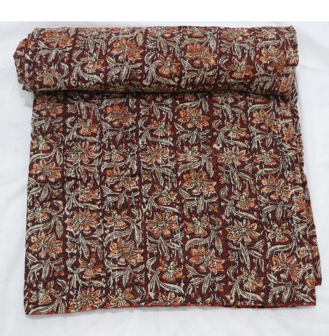 Indian Block Print Bedspread or Quilt Full Size Queen Size - Etsy | Etsy (US)