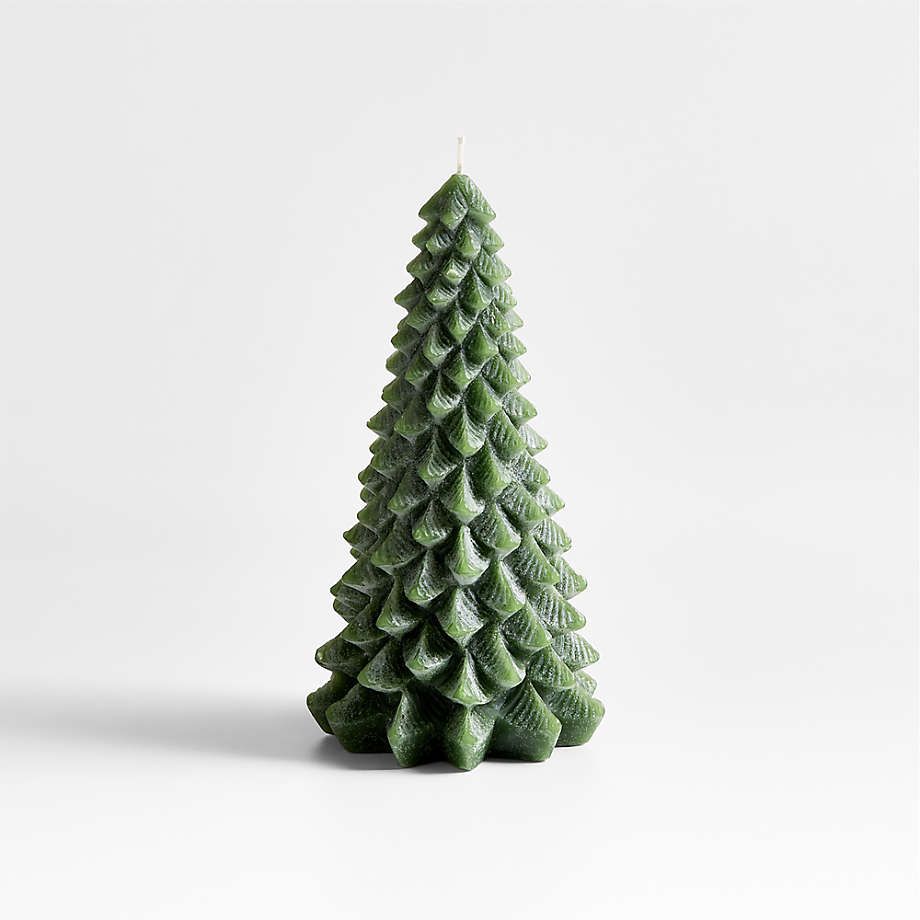 White 13" Christmas Tree Candle + Reviews | Crate & Barrel | Crate & Barrel