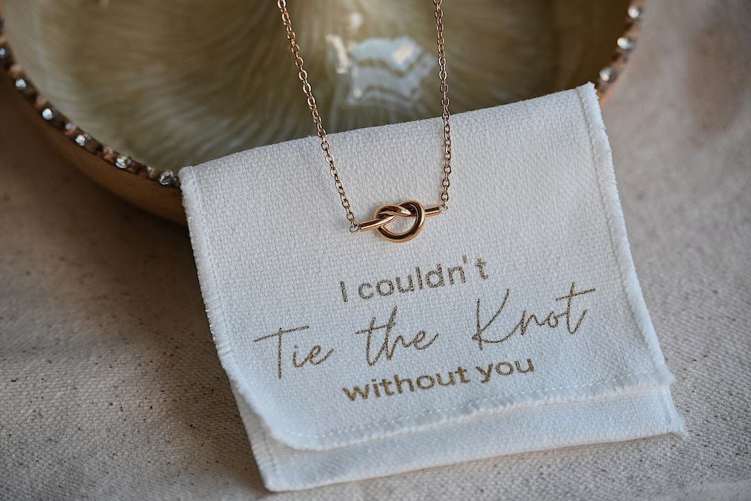 Help Me Tie The Knot Bridesmaid Gifts, Love Knot Necklace, Bridesmaids Proposal Box, Bridesmaid T... | Etsy (US)