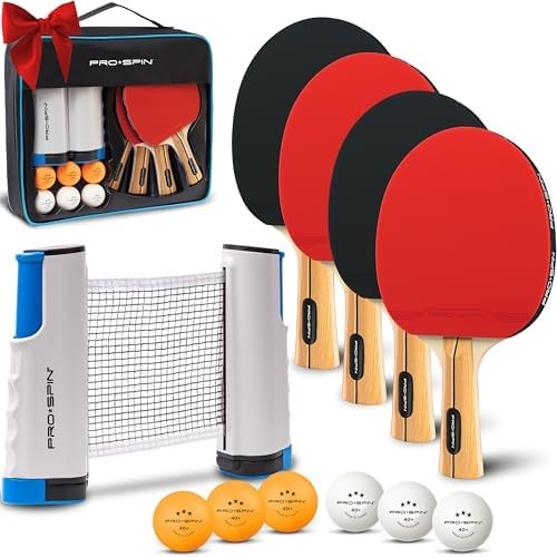 PRO-SPIN Portable Ping Pong Set with Retractable Ping Pong Net for Any Table, All-in-One Table Te... | Amazon (US)
