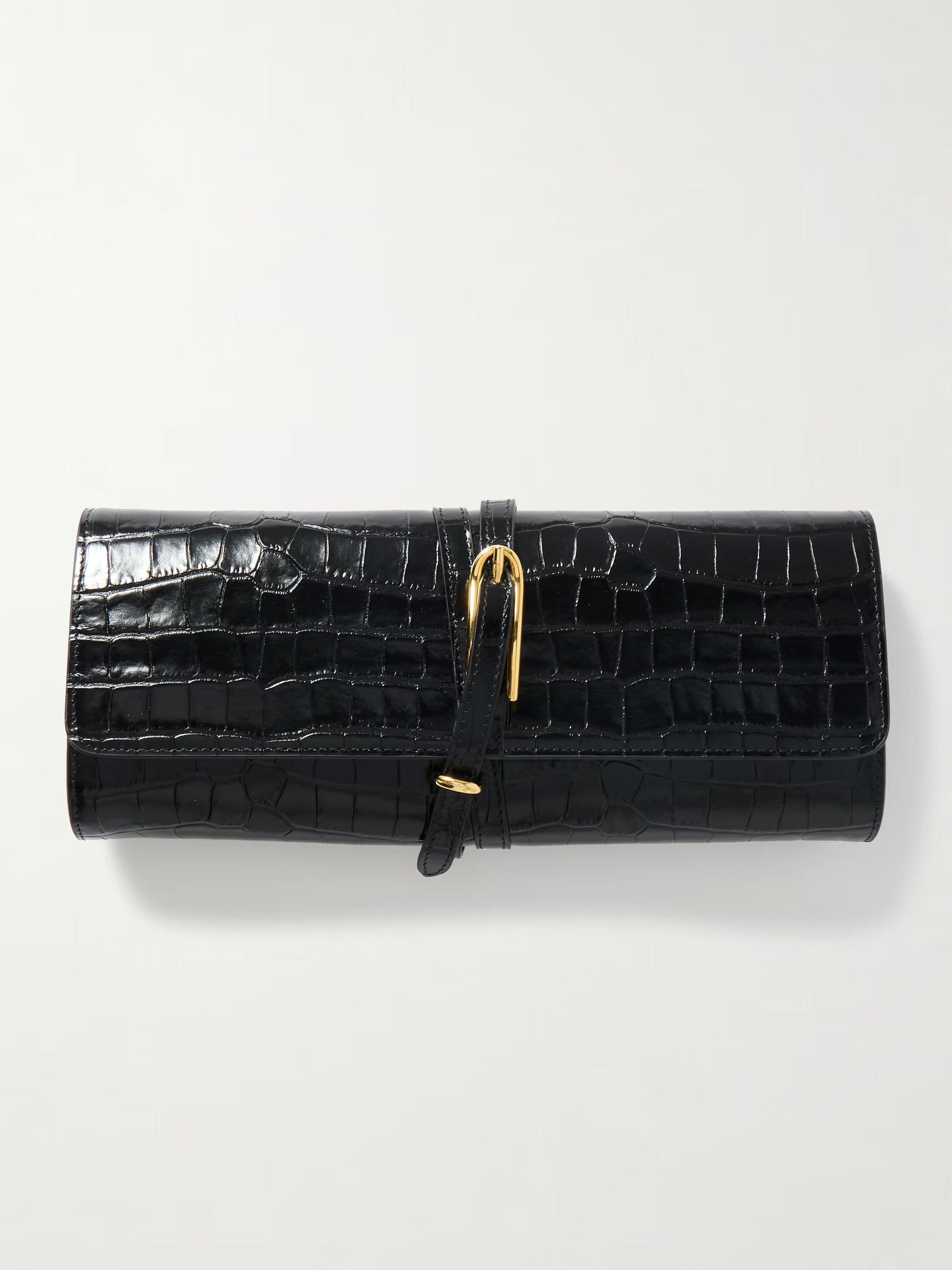 Belted croc-effect leather clutch | NET-A-PORTER (UK & EU)