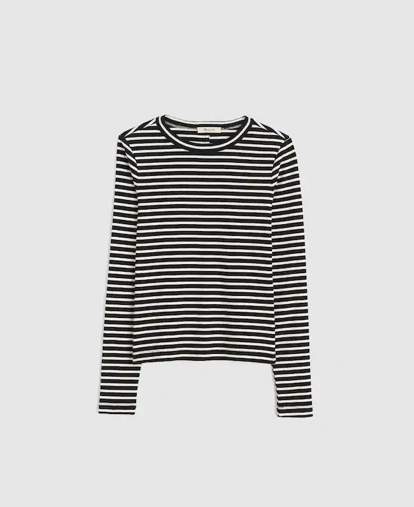 The '90s Long-Sleeve Tee in Compact Cotton | Madewell