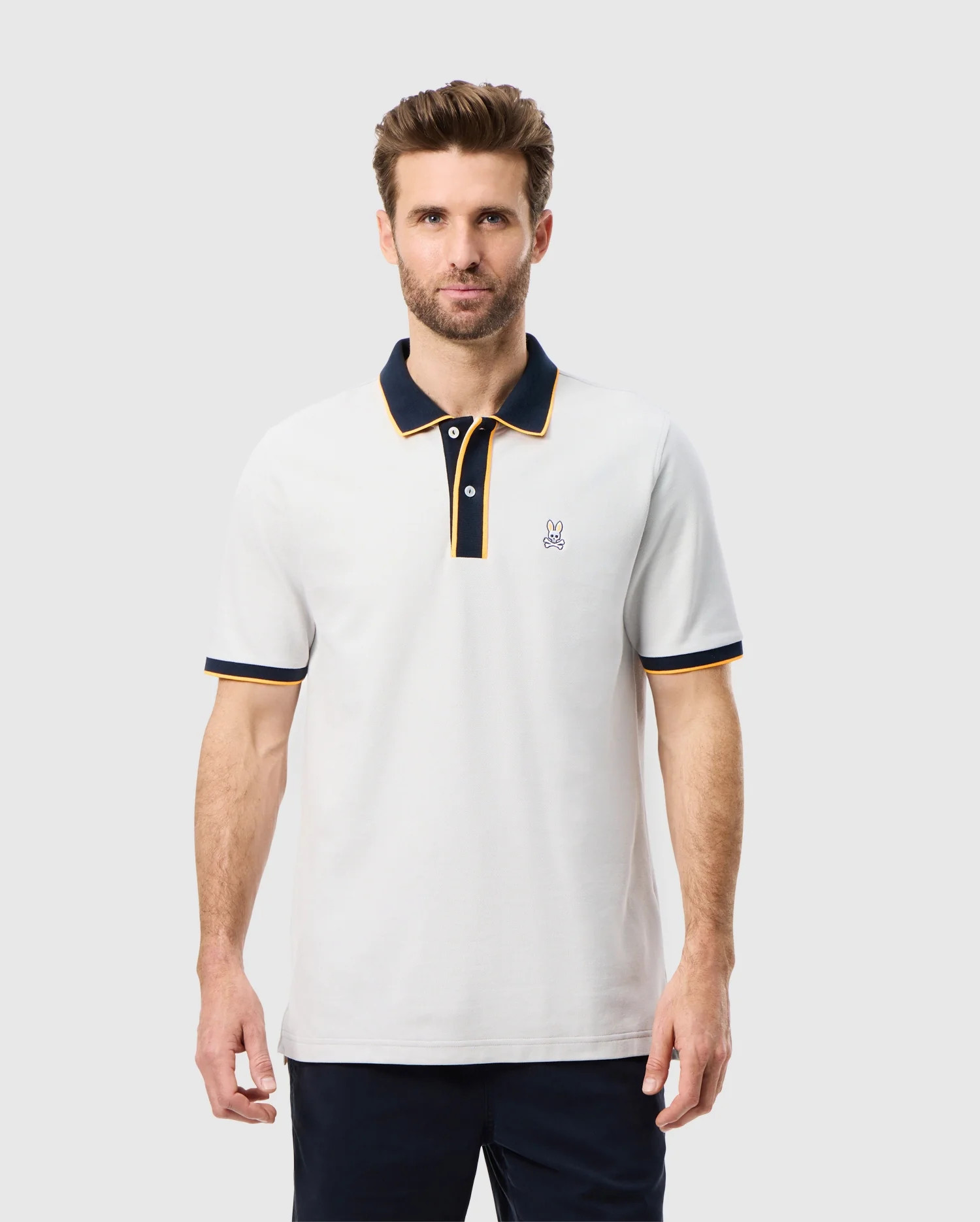 MENS WHITE DALLAS PIQUE POLO | PSYCHO BUNNY | Psycho Bunny