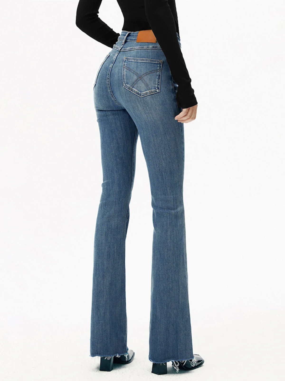 High-Waist Denim Bootcut Jeans | Commense