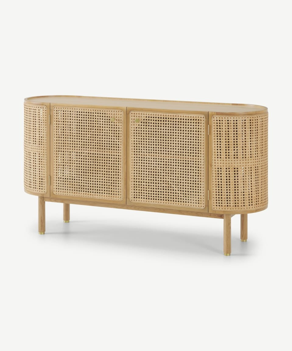 Ankhara Sideboard, Natural Oak & Rattan | MADE.COM (UK)